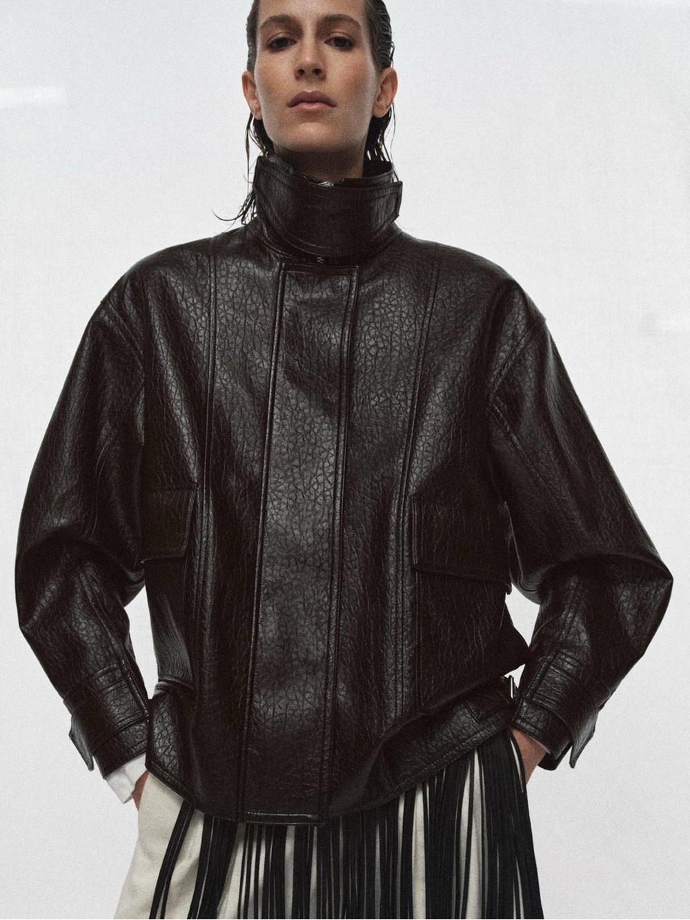 ZARA FAUX LEATHER JACKET ZW COLLECTION - Picture 2 of 7